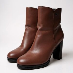 DKNY burgundy Brown Heeled Boots